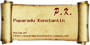 Poparadu Konstantin névjegykártya